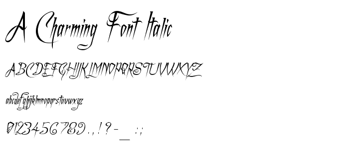 A Charming Font Italic police